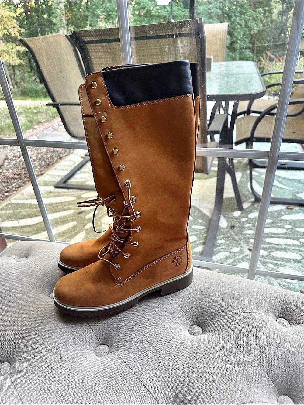 Timberland Women's Premium 14-Inch Waterproof Boot Brown & Black 8M
